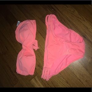 bright coral bathing suit